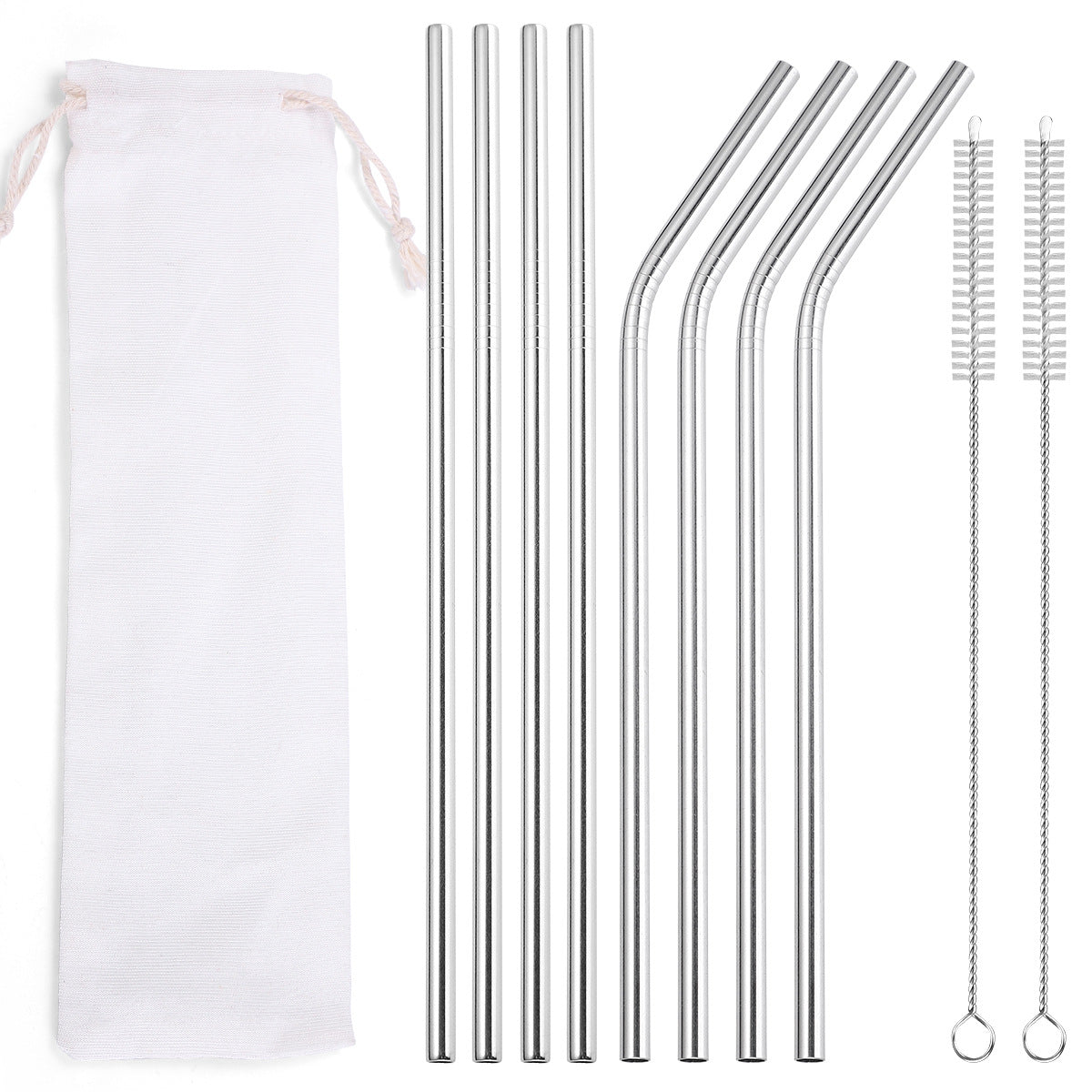 Beverage Milk Tea Metal Straws 8 Combo Set