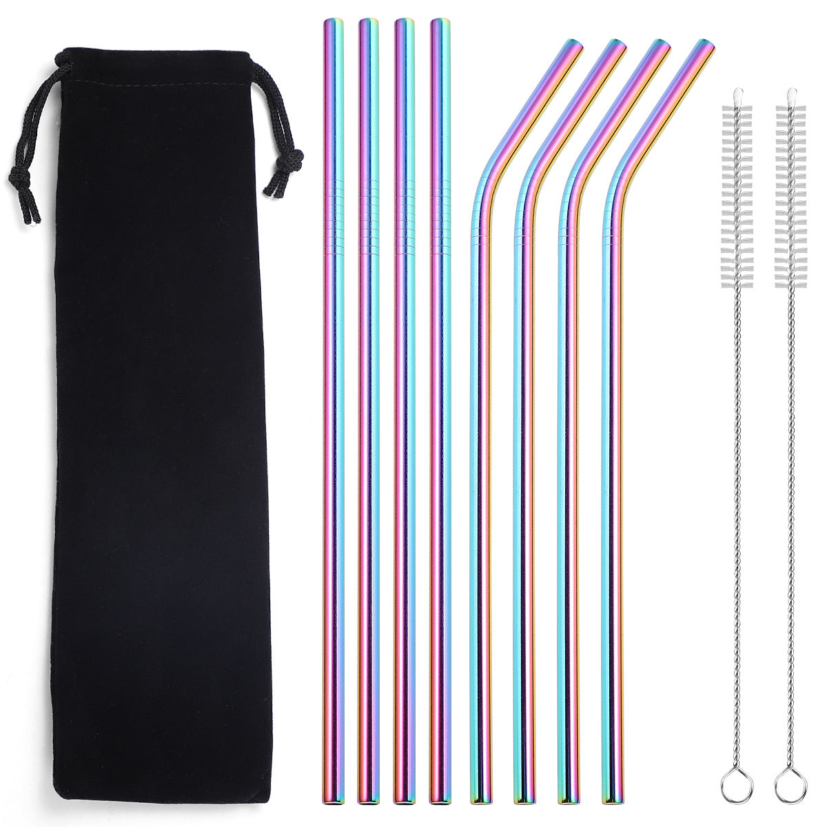 Beverage Milk Tea Metal Straws 8 Combo Set