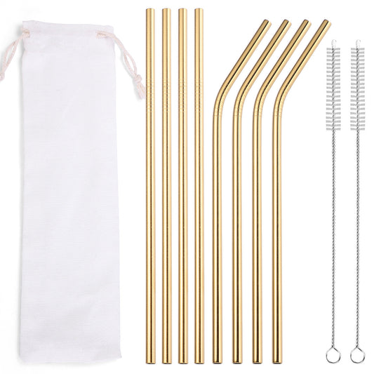 Beverage Milk Tea Metal Straws 8 Combo Set