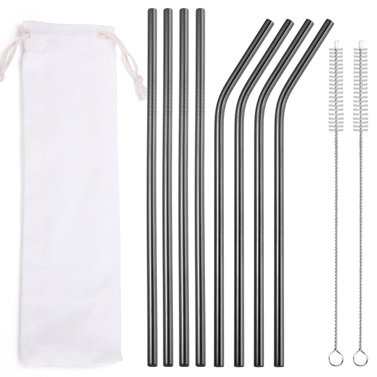 Beverage Milk Tea Metal Straws 8 Combo Set